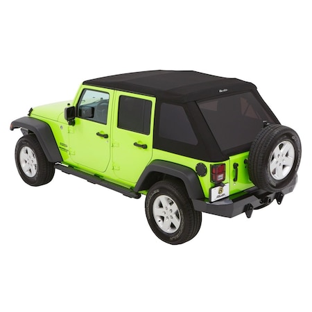 Bestop Jeep Wrangler Trektop Glide Slantback Soft Tops For Jeep 2007-2018 Wrangler JK 4 Door 54923-35